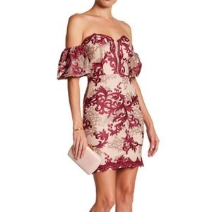 Off-the-shoulder embroidered dress